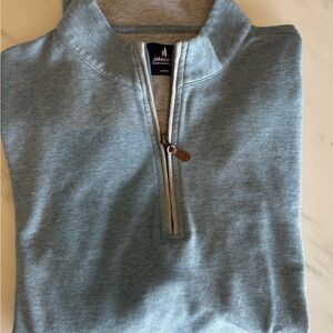 Johnnie-O 1/4 Zip Sully Pullover Maya Blue Sweater Mens Size LARGE EUC